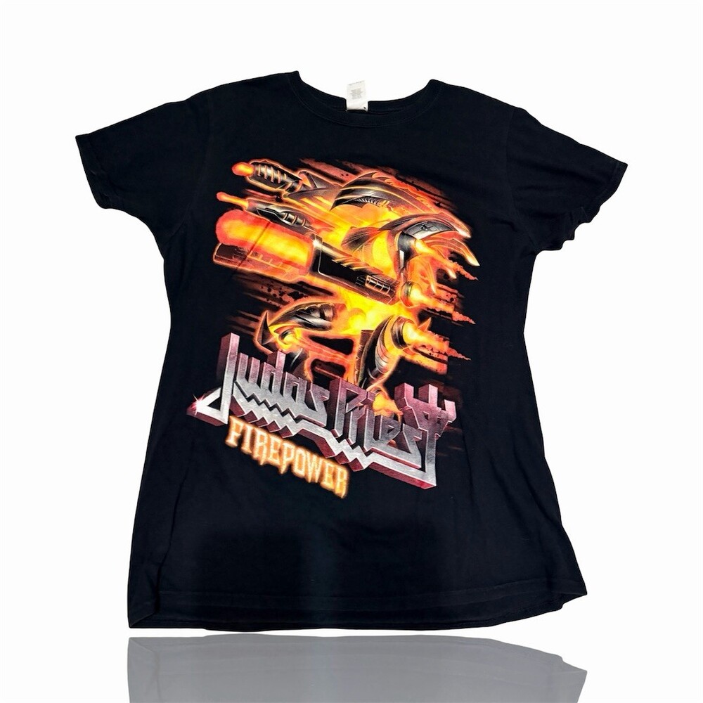 Judas Priest Firepower T-Shirt Unisex Adults M Black Double-Sided